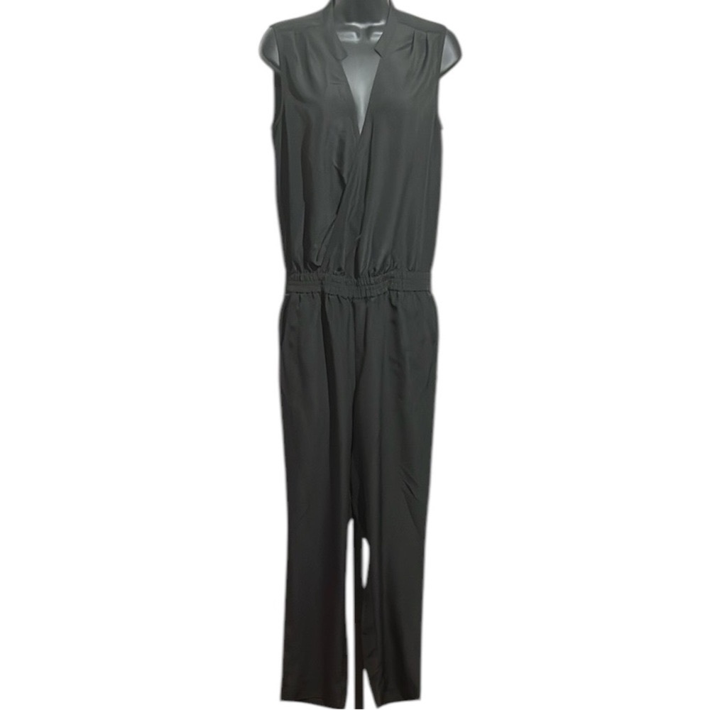 J Crew Black Size 4 Sleeveless Elastic Waist Crop Jumpsuit Romper